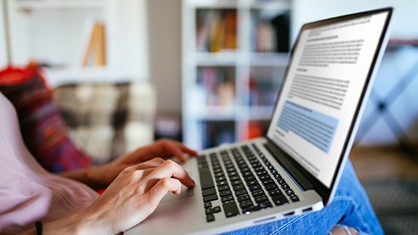 woman using a laptop